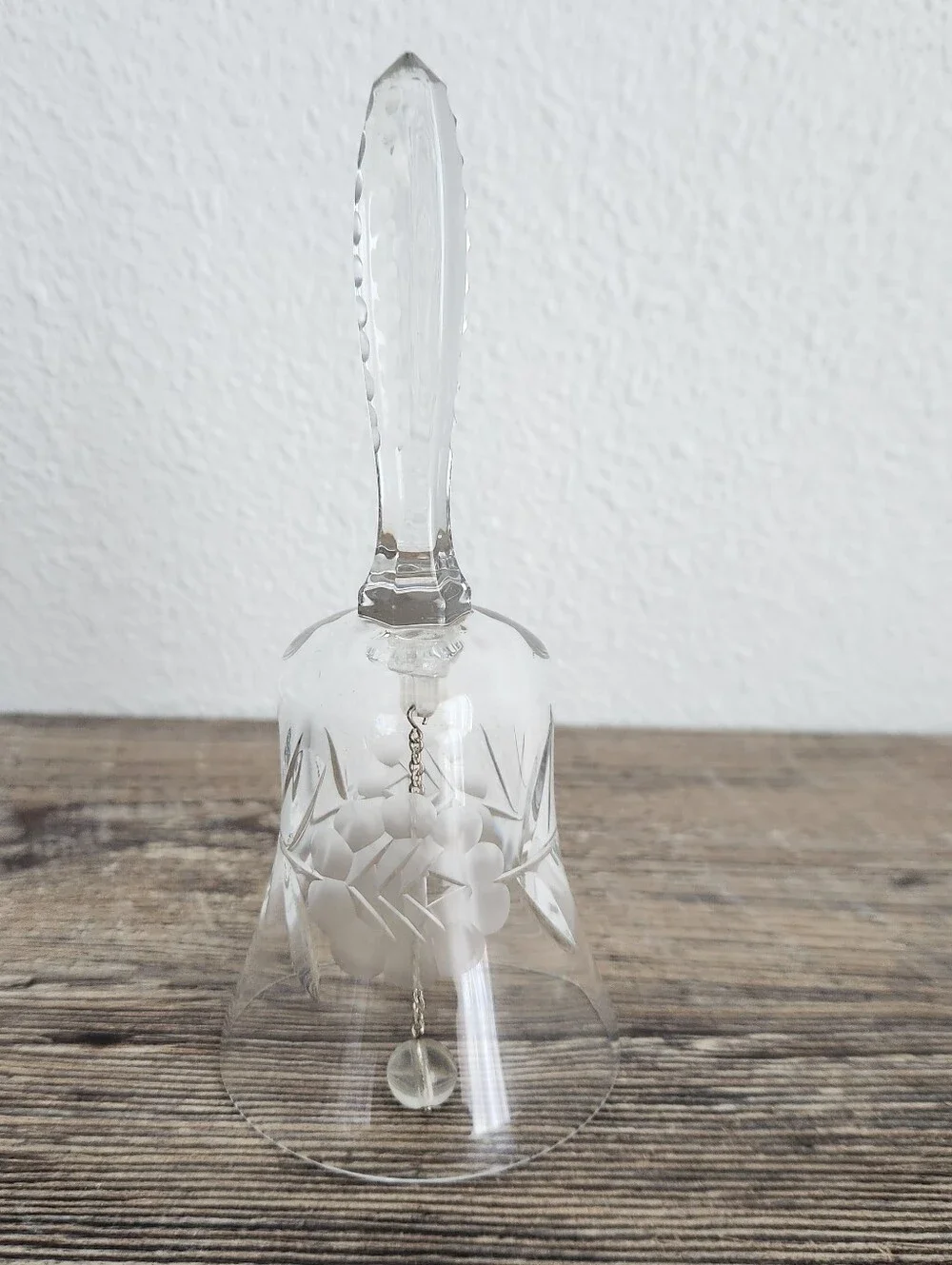 Cear Glass Cut Crystal Hand Bell -